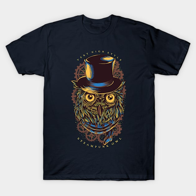 Steampunk Owl T-Shirt by Stellart
